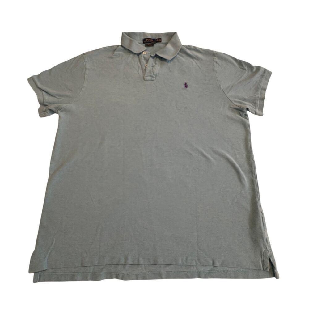 Polo Ralph Lauren Mens 2XL Custom Slim Fit Polo Shirt Light Blue